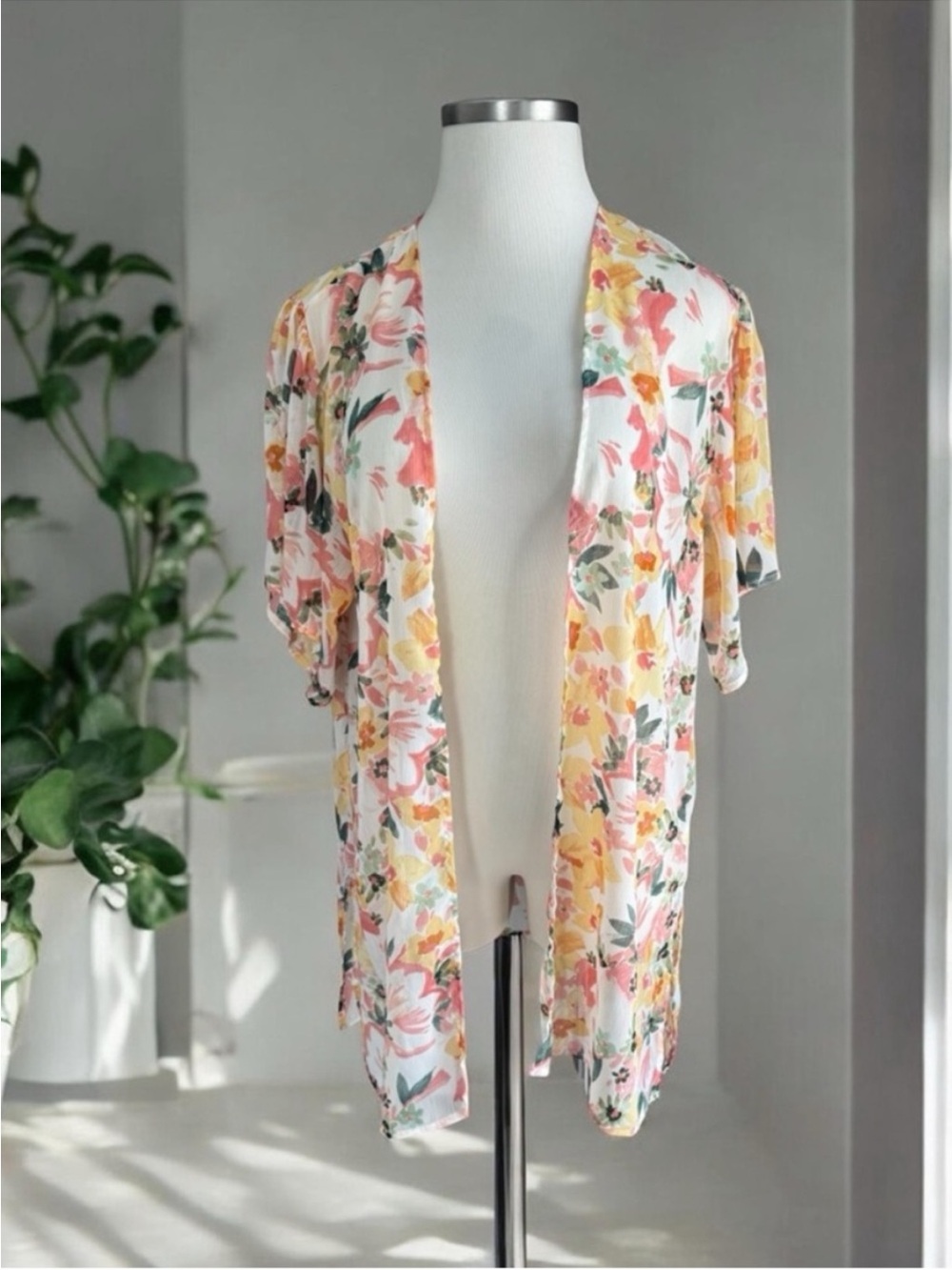 Maurices Floral Open-Front Kimono